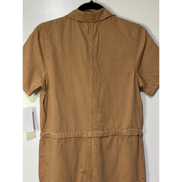 Oat New York Drawstring-Waist Wide Leg Jumpsuit Size XS NWT Dusty Peach Cotton - Picture 11 of 14